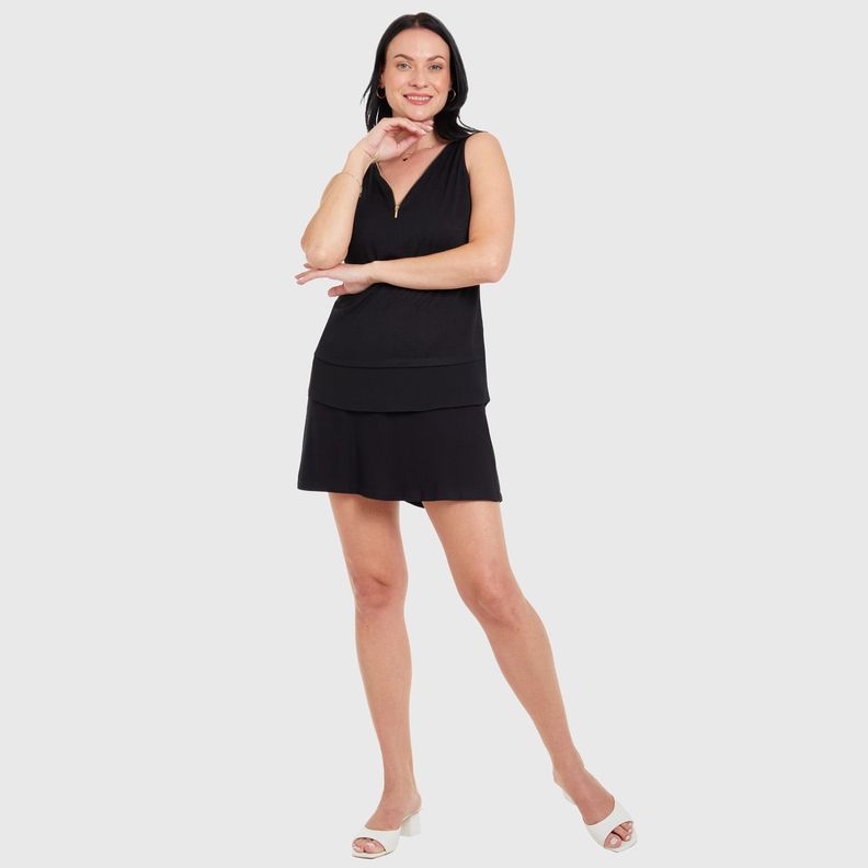 Polera Faldón Con Cierre Negro Mujer-3