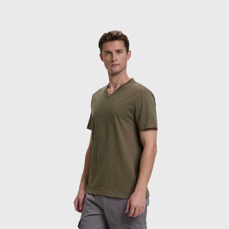 Polera Hombre Casual Básica Verde Militar Fashion's Park-1