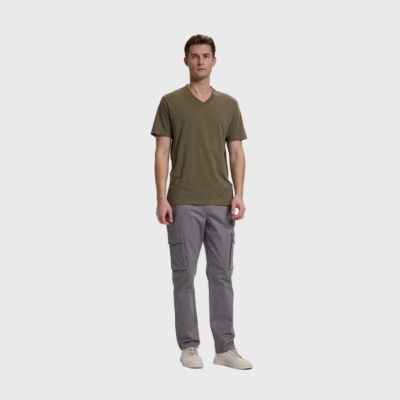 Polera Hombre Casual Básica Verde Militar Fashion's Park-3