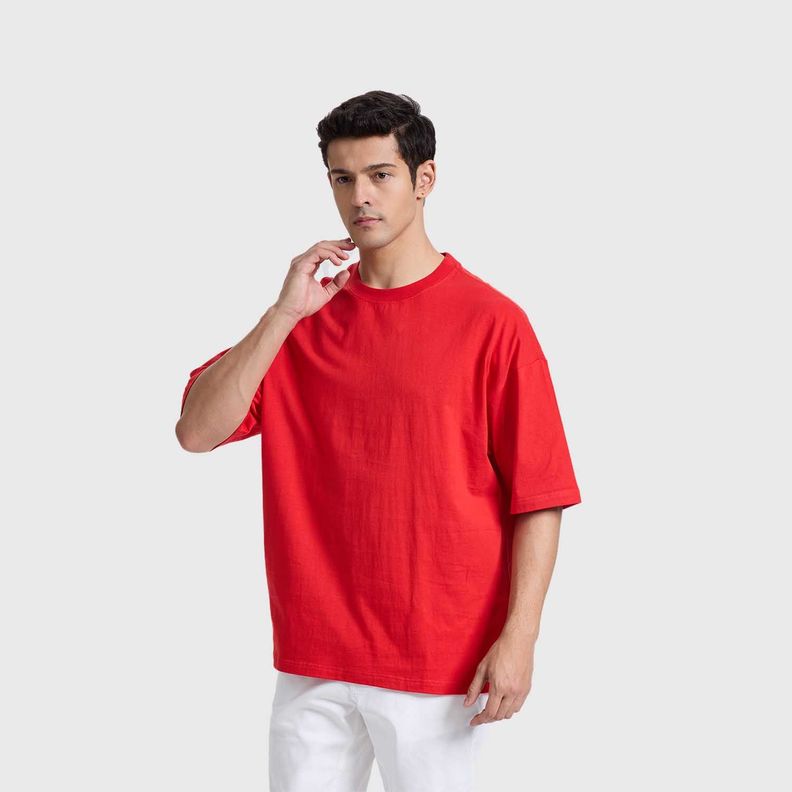 Polera Hombre Oversize Rojo Italiano Fashions Park-1