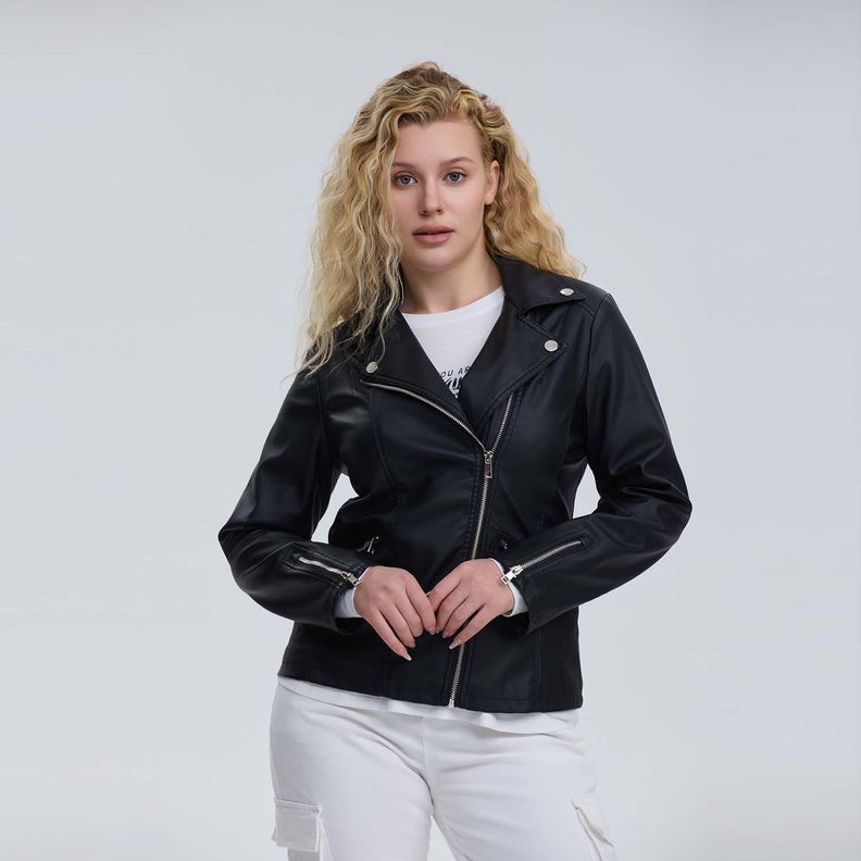 Chaqueta Mujer Biker Negro I Fashion´s Park-0