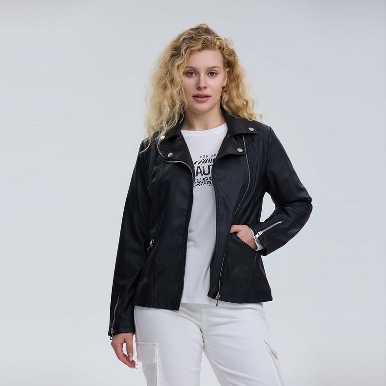 Chaqueta Mujer Biker Negro I Fashion´s Park-1