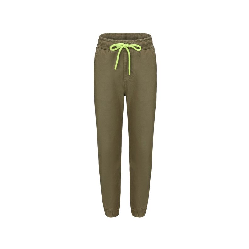 Pantalón Niño Básico Chino Verde Militar-0