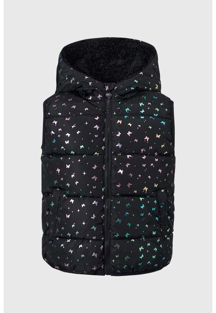 Parka Niña Con Negro