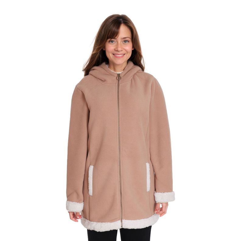Polar Mujer Largo Doble Faz Taupe-0