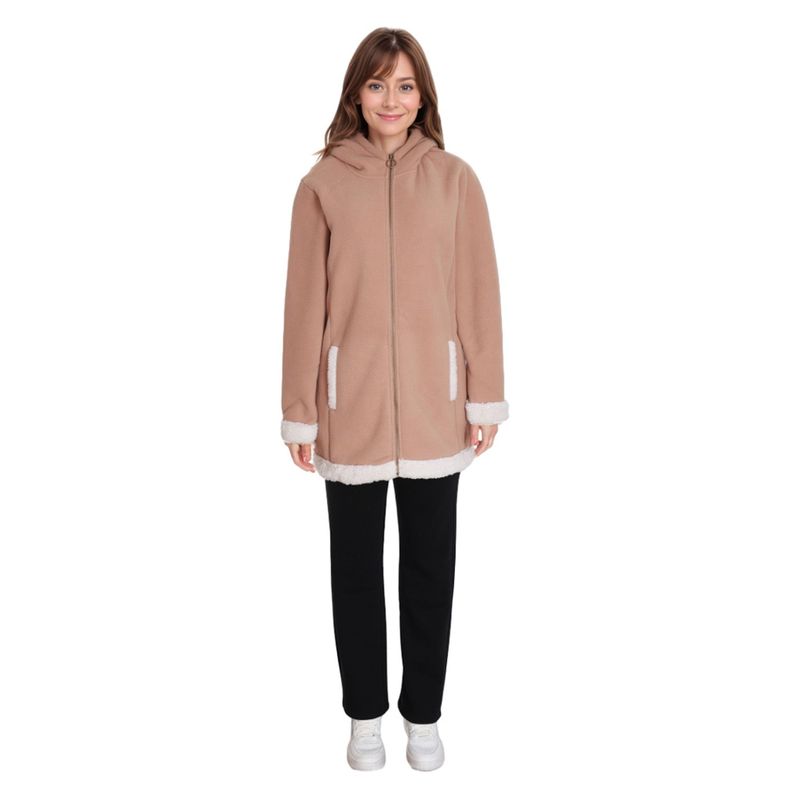 Polar Mujer Largo Doble Faz Taupe-2