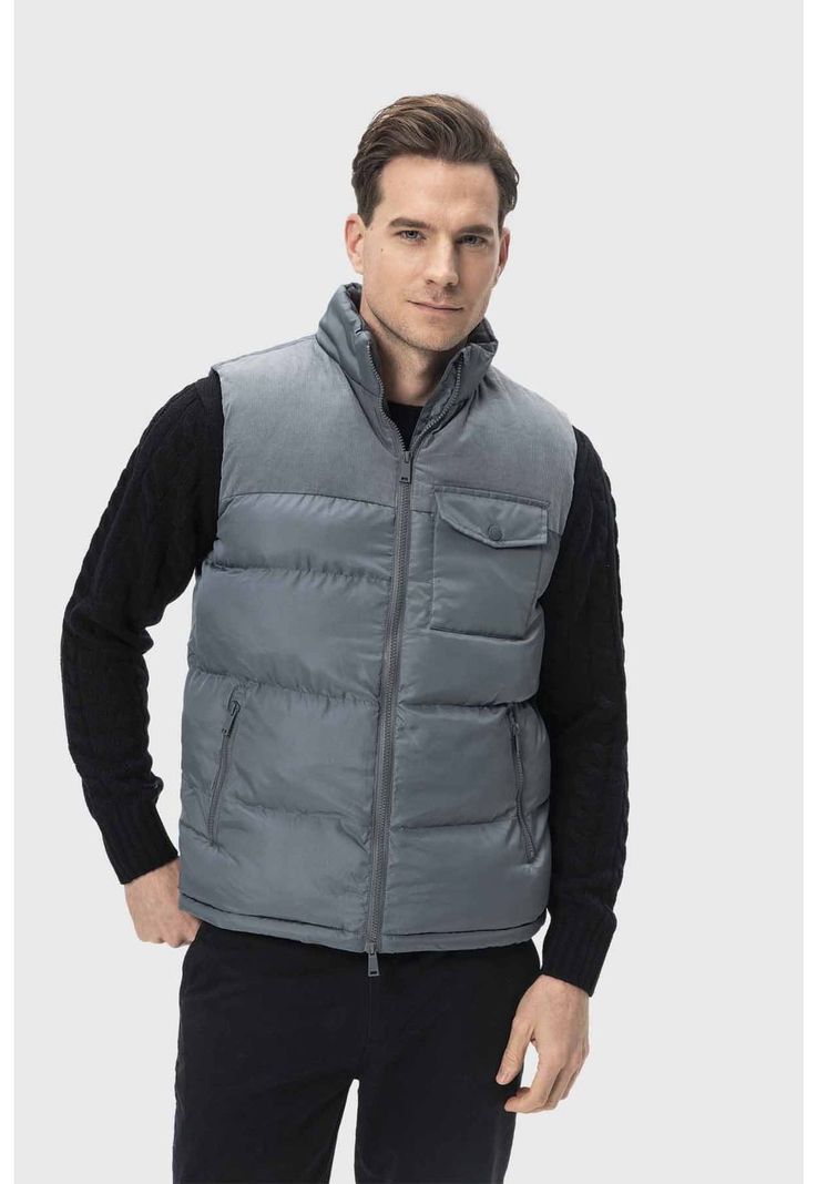 Parka Hombre Con Bolsillo Gris