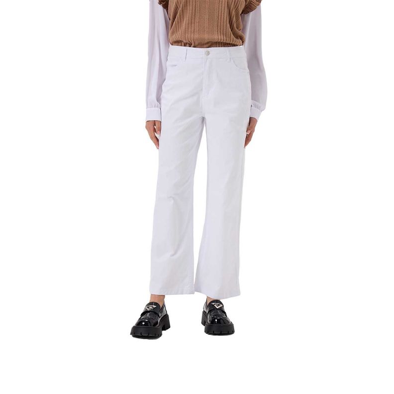 Pantalón Mujer Abotonado Blanco Fashion's Park-0