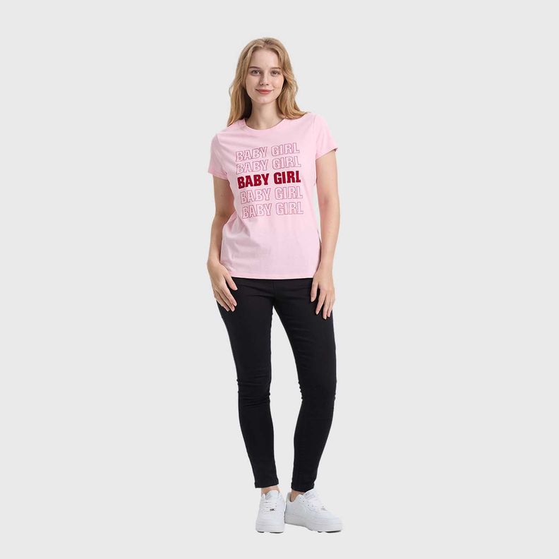 Polera Mujer Básica Print Rosado Claro Fashions Park-3