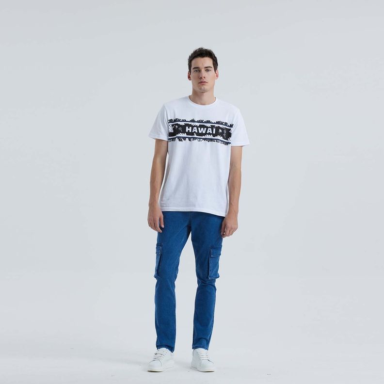 Jeans Hombre Cargo Jogger Azul-3