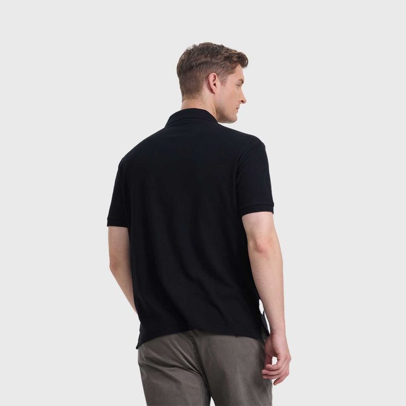 Polera Hombre Pique Básica Lisa Negro Fashion's Park-2
