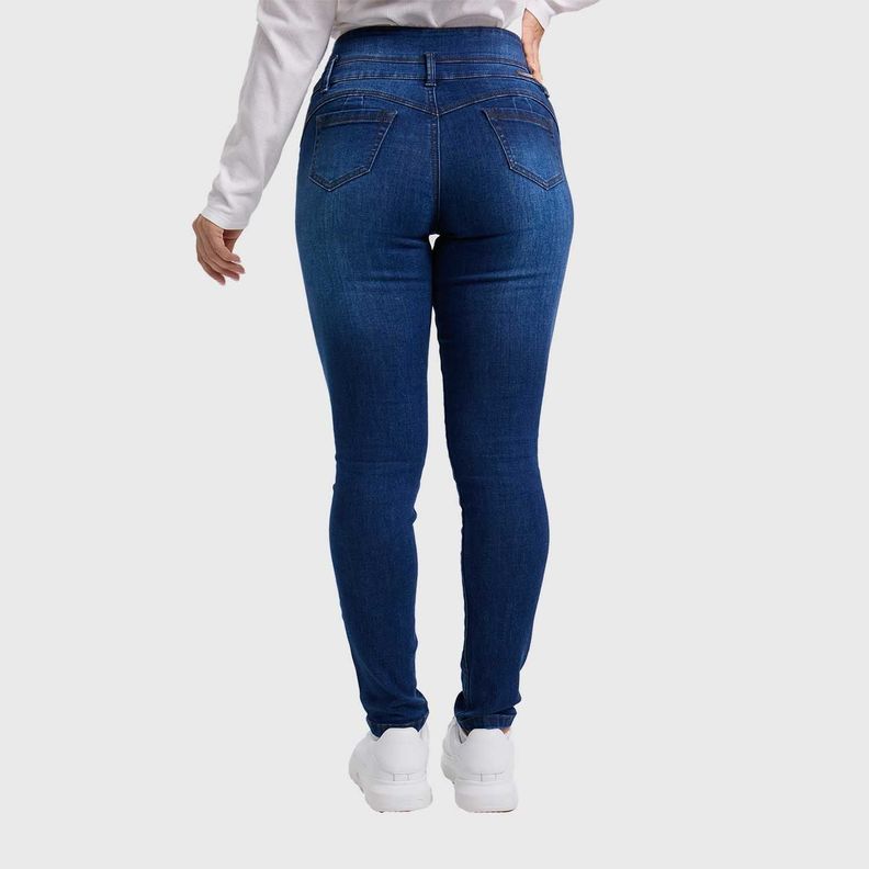 Jeans Mujer Skinny Push Up Azul Oscuro-2