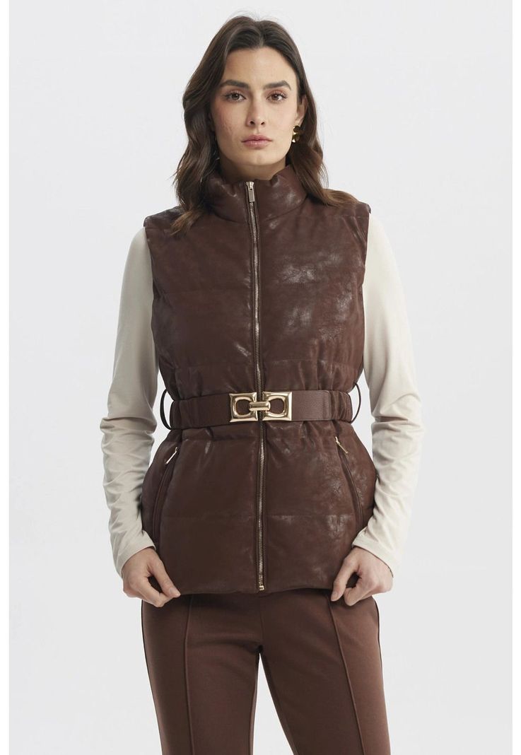 Parka Mujer Slim Café Claro