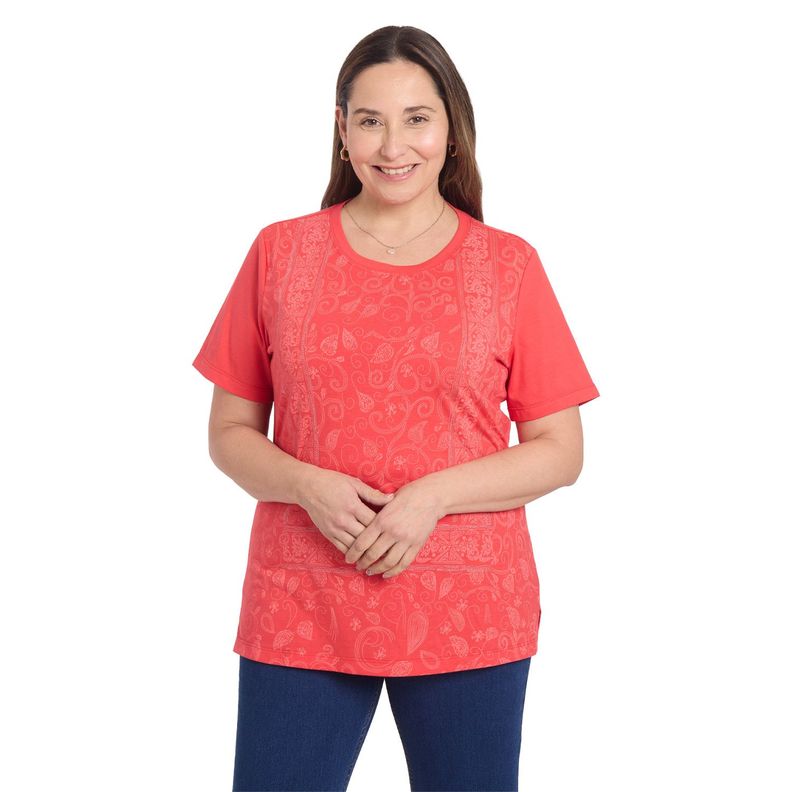 Polera Mujer Print Posicional Magenta Fashion's Park-0