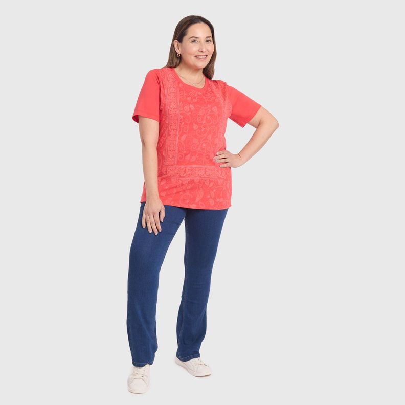 Polera Mujer Print Posicional Magenta Fashion's Park-3