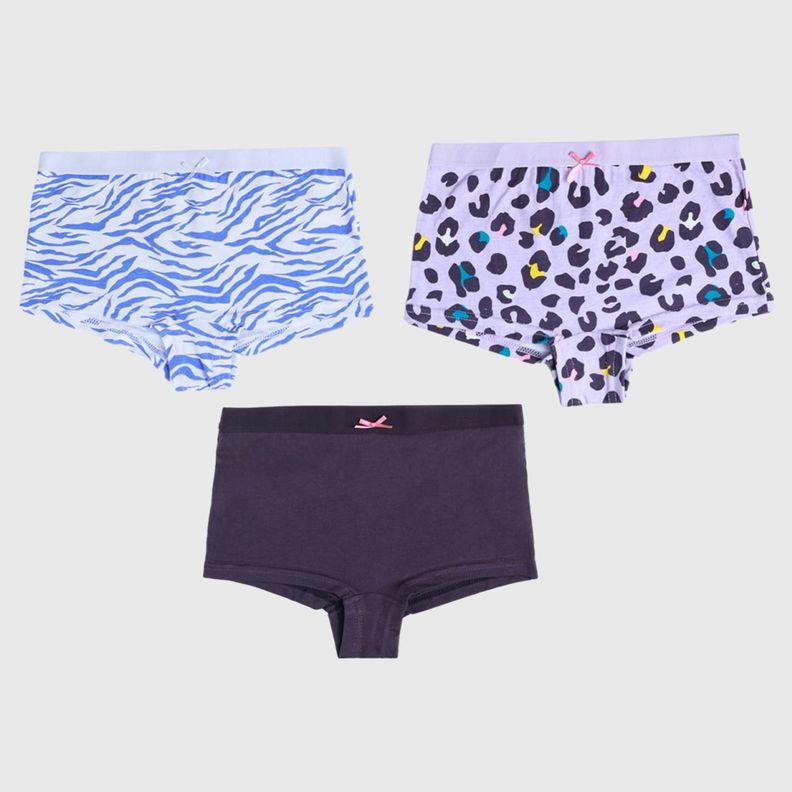 Calzón Tripack Pantaleta Print Lila Niña-0