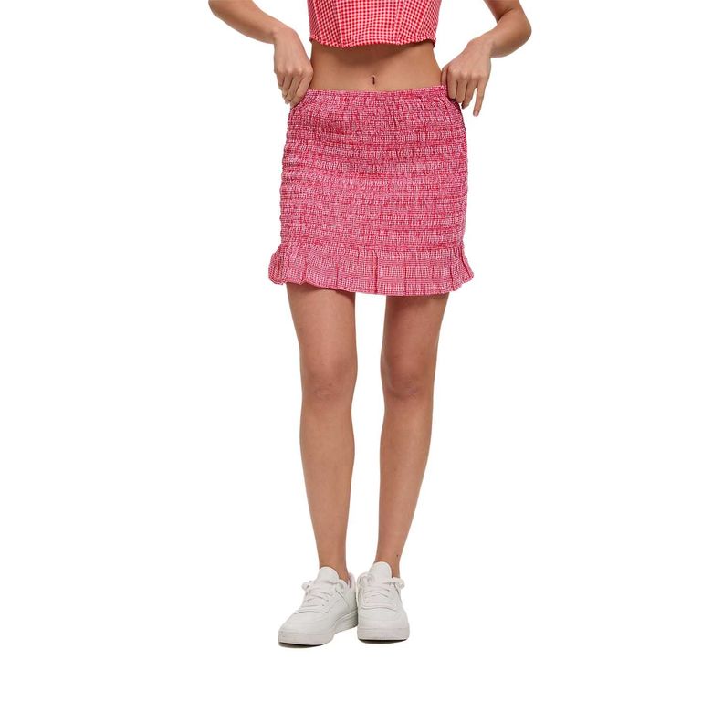 Falda Mujer Panal Vuelos Rojo Fashion's Park-0