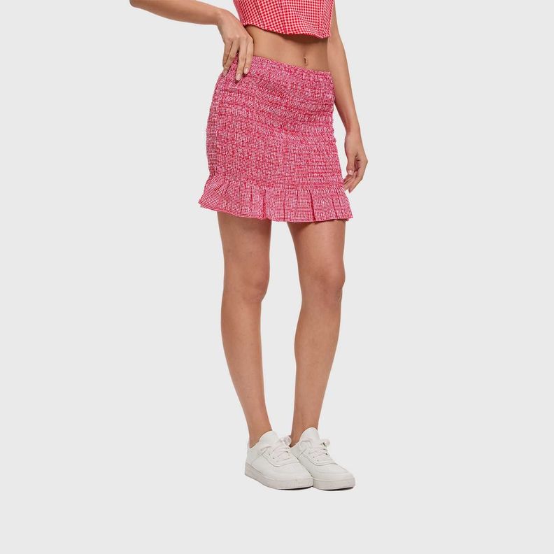 Falda Mujer Panal Vuelos Rojo Fashion's Park-1