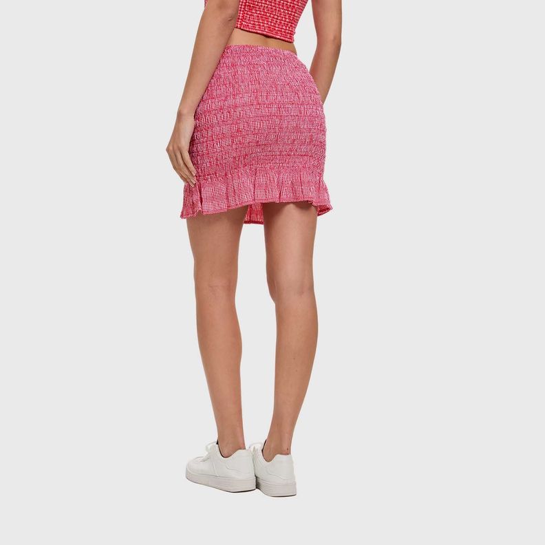Falda Mujer Panal Vuelos Rojo Fashion's Park-2
