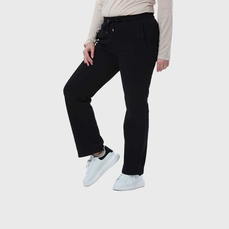 Pantalón Buzo Mujer Con Cordón Y Bolsillo Negro Ii Fsp-1