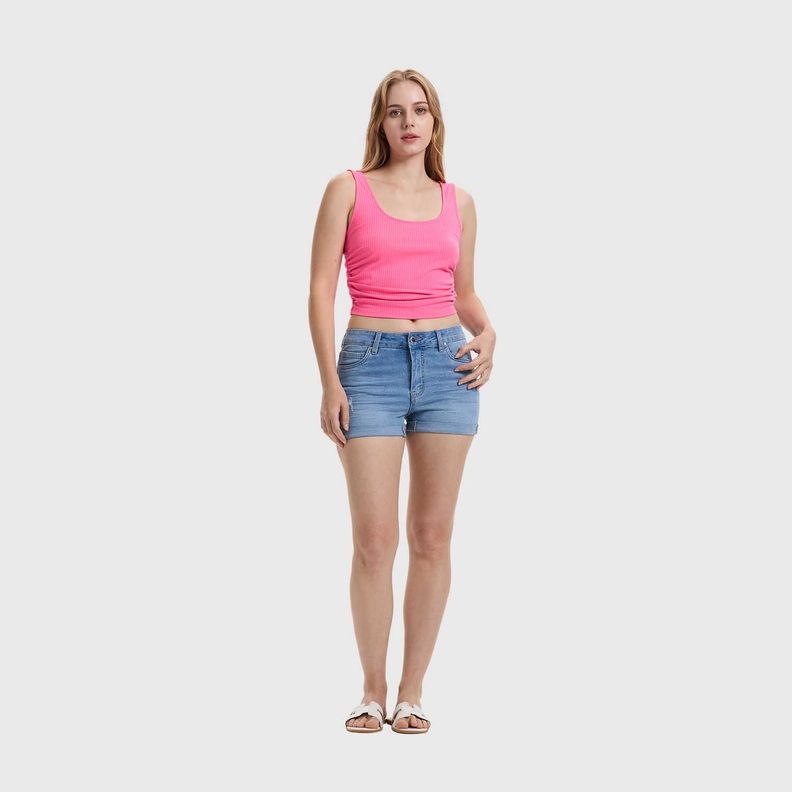 Polera Mujer Recojido Fucsia Fluor Fashion's Park-3