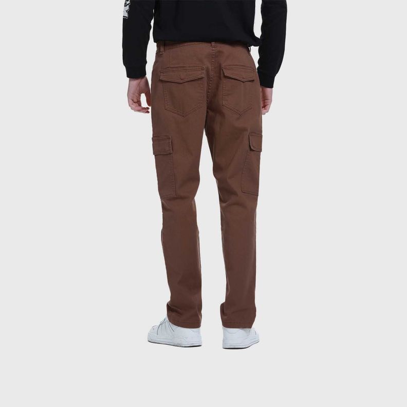 Jeans Hombre Slim Cargo Color Cafe-2