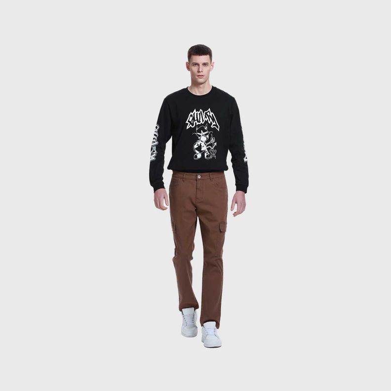 Jeans Hombre Slim Cargo Color Cafe-3