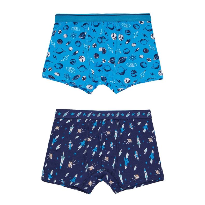 Boxer Niño Bipack Liso Rapport Azul-0