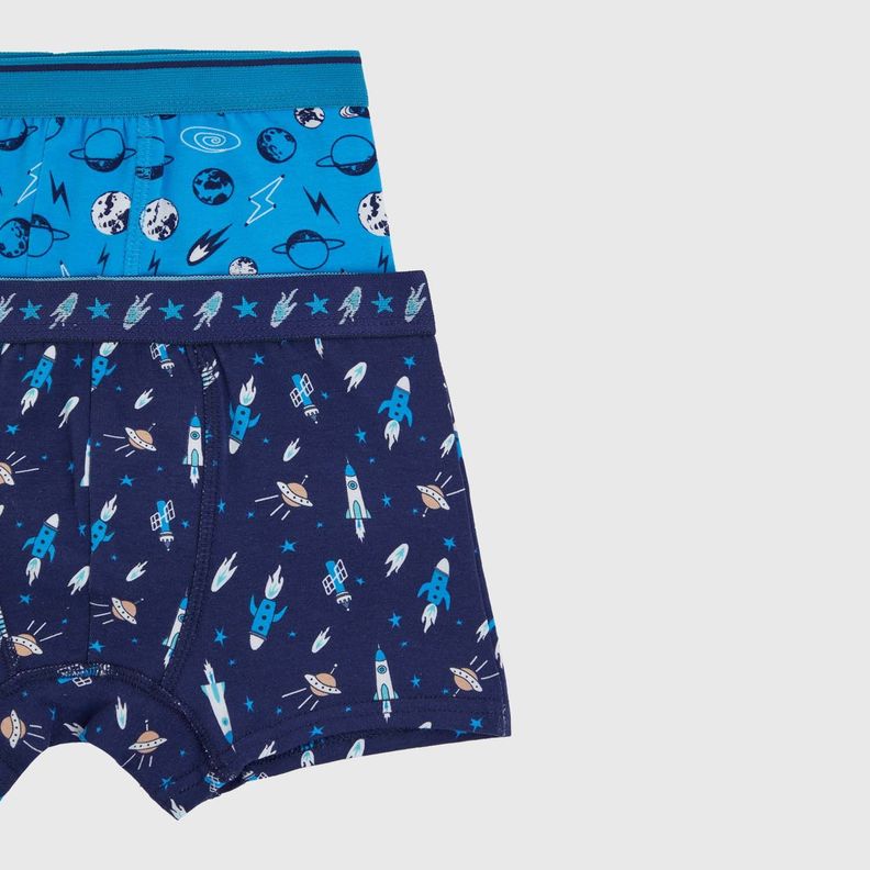Boxer Niño Bipack Liso Rapport Azul-1