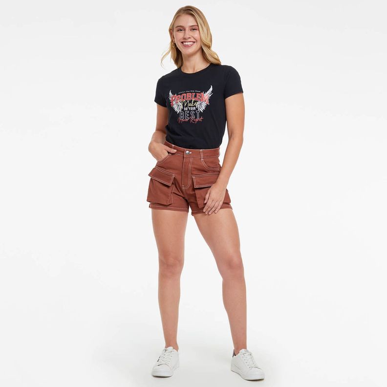 Short Cargo Cafe Mujer-3