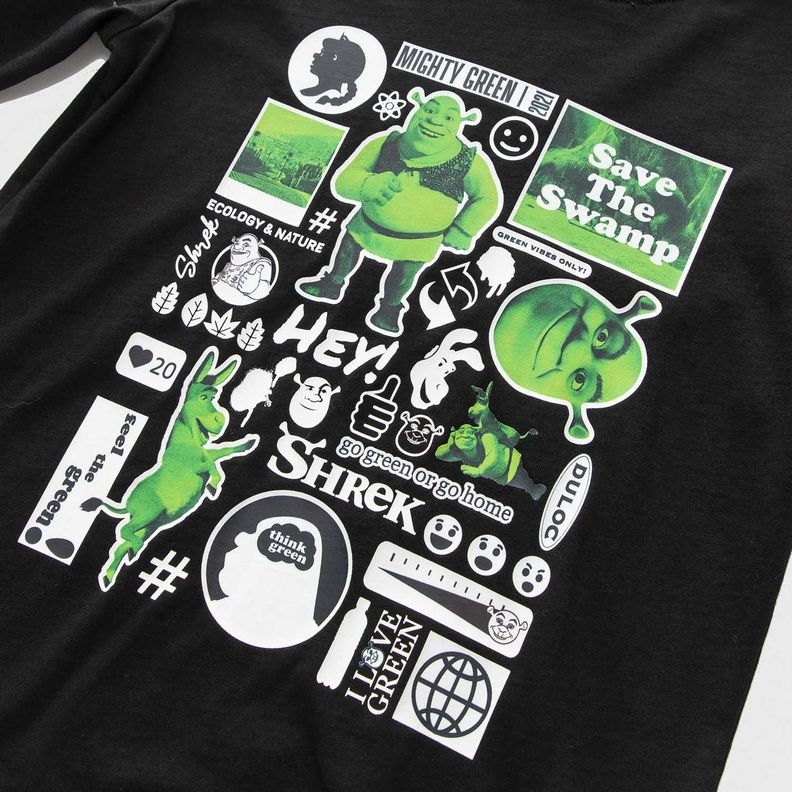 Polera Shrek Infantil Negro Fashions Park-2