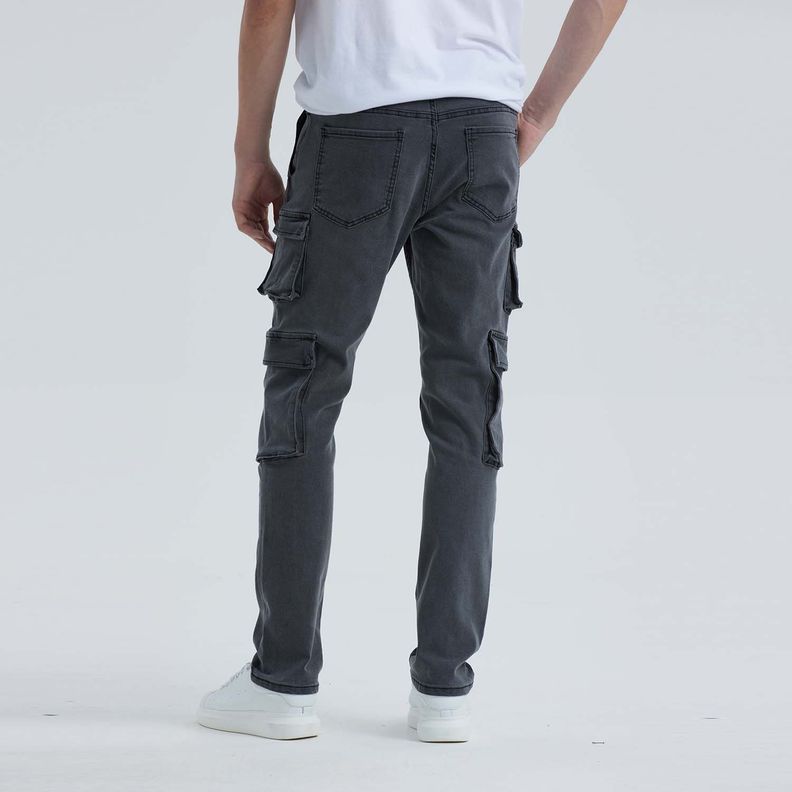 Jeans Hombre Slim Cargo Gris Fashion´s Park-2