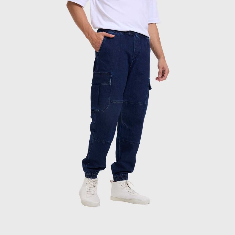 Jeans Hombre Jogger Cargo Azul Fashion's Park-1