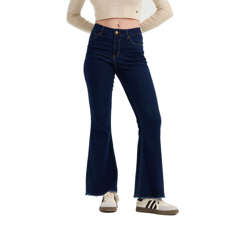 Jeans Mujer Flare Monse Azul Oscuro  Fashion's Park-0