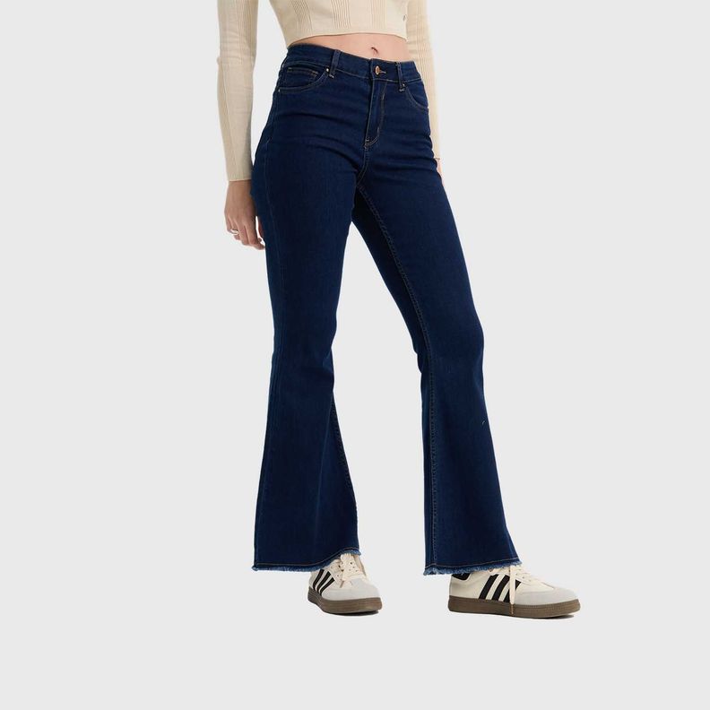 Jeans Mujer Flare Monse Azul Oscuro  Fashion's Park-1