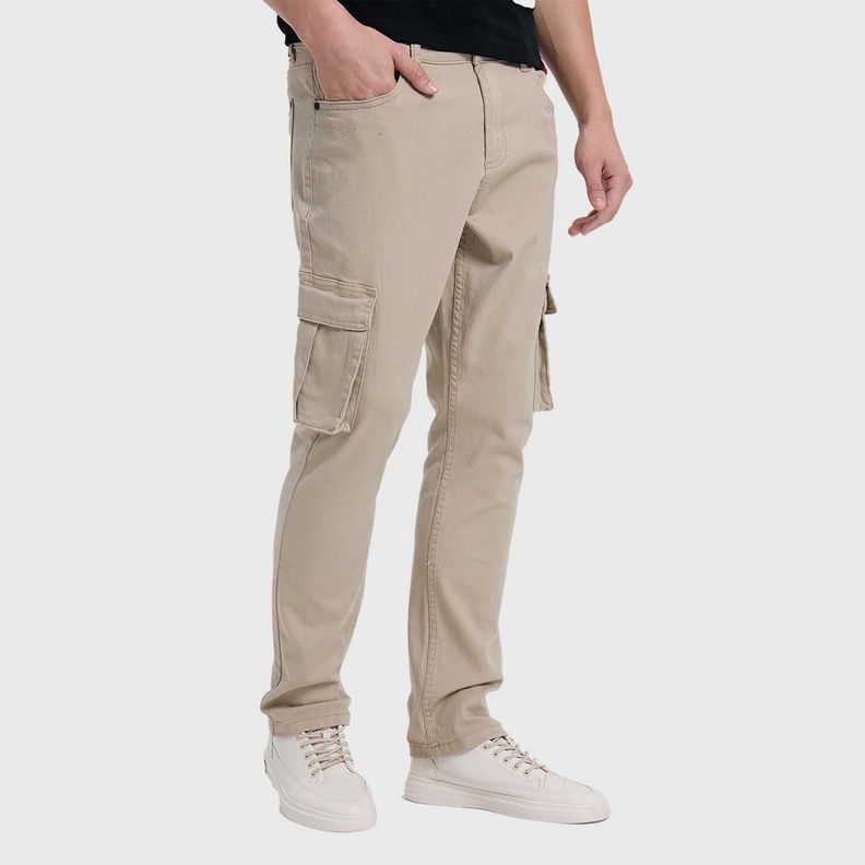 Jeans Hombre Cargo Liso Beige Fashion´s Park-1
