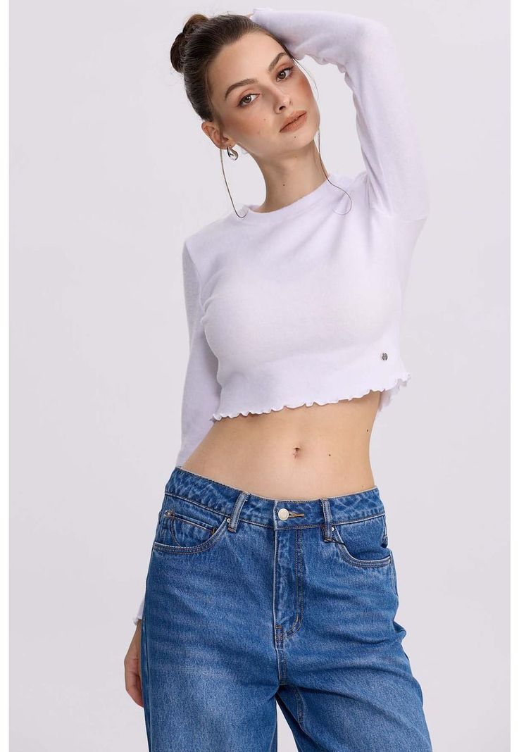 Sweater Mujer Crop Blanco - ll