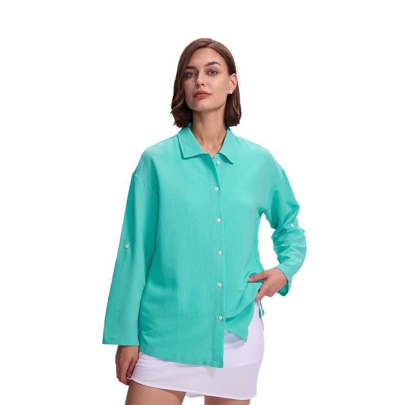Blusa Mujer Abotonada Oversize Aqua Fashion's Park-0