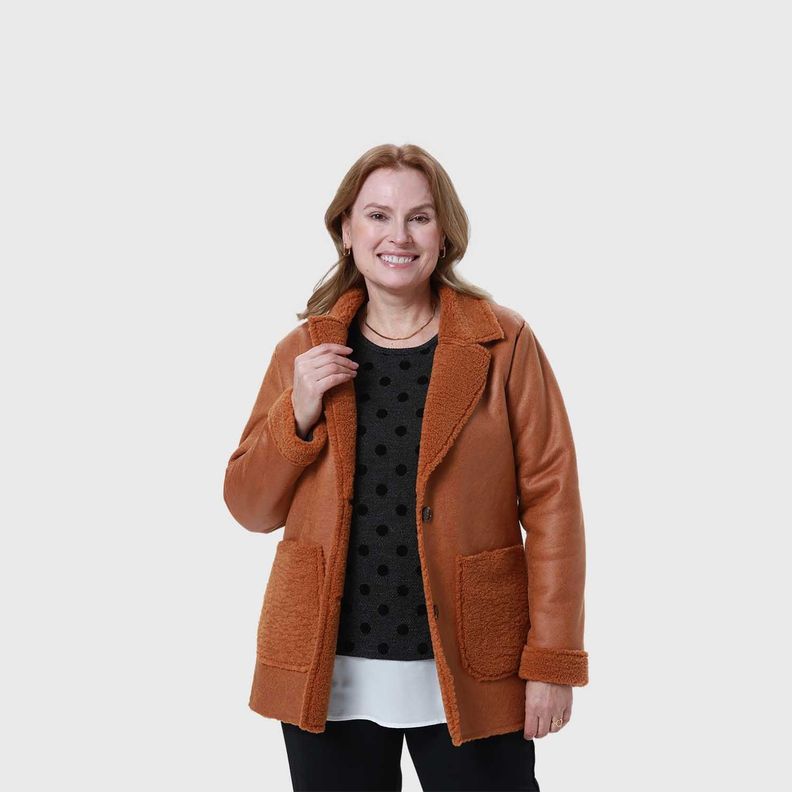 Chaqueta Mujer Pu Camel-1