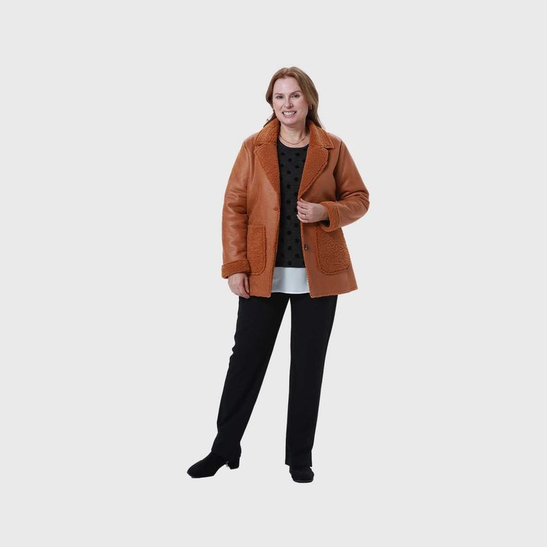 Chaqueta Mujer Pu Camel-3