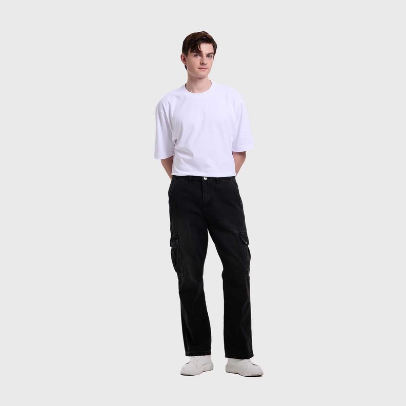 Jeans Hombre Cargo Oxidado Negro Fashion's Park-3