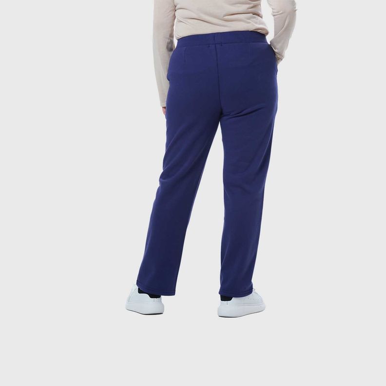 Pantalón Buzo Mujer Con Cordón Y Bolsillo Azul-2