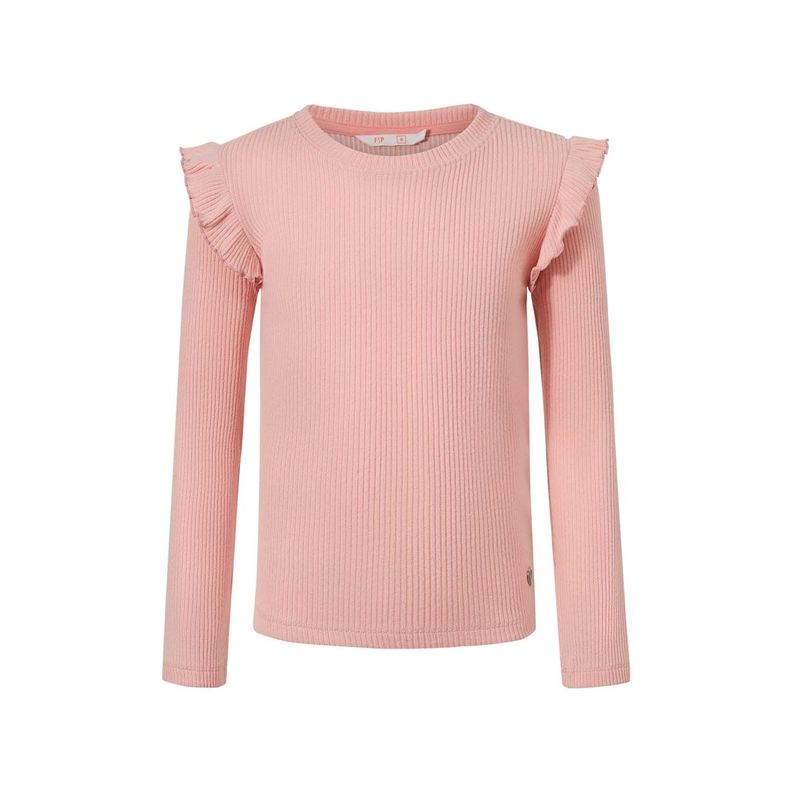 Polera Niña Con Vuelos Rosado-0