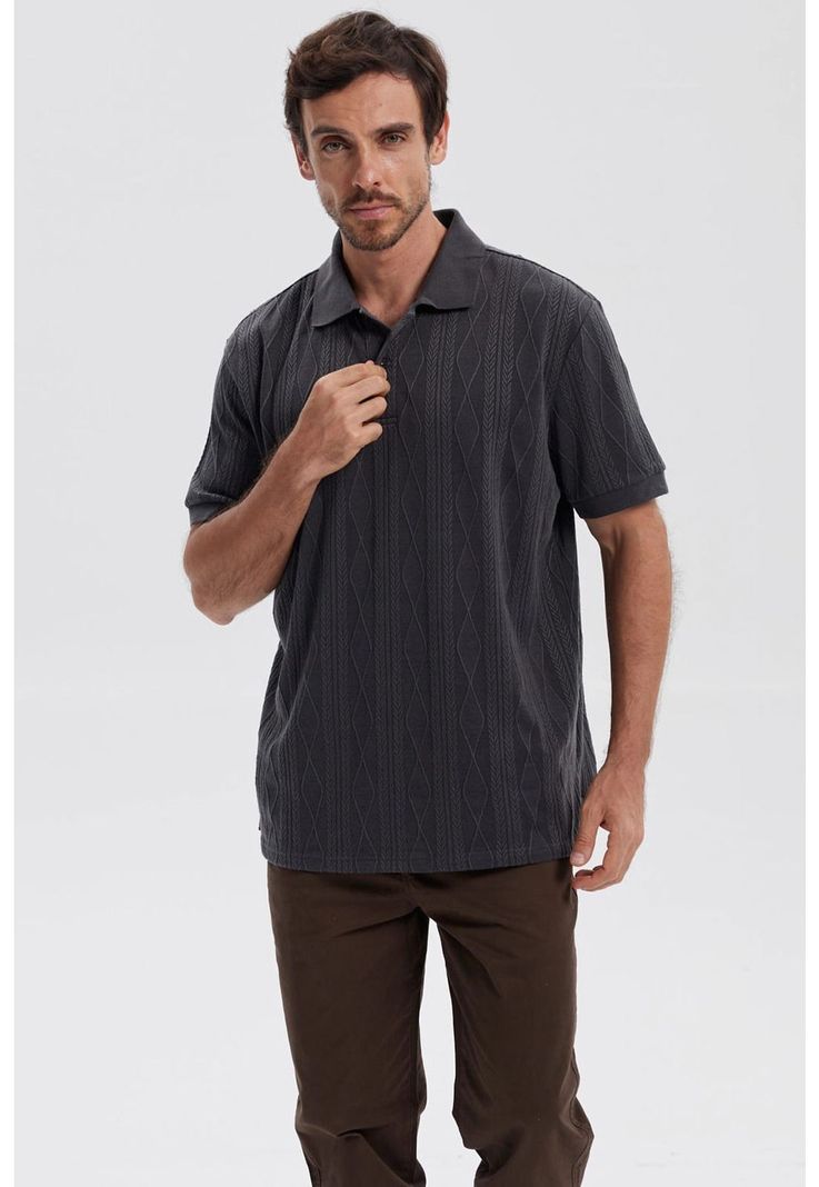 Polera Hombre Textura Marengo