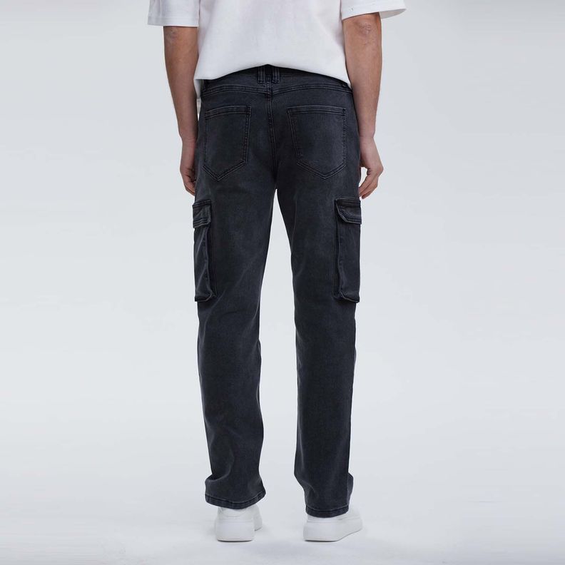Jeans Hombre Cargo Lavado Gris Oscuro-2