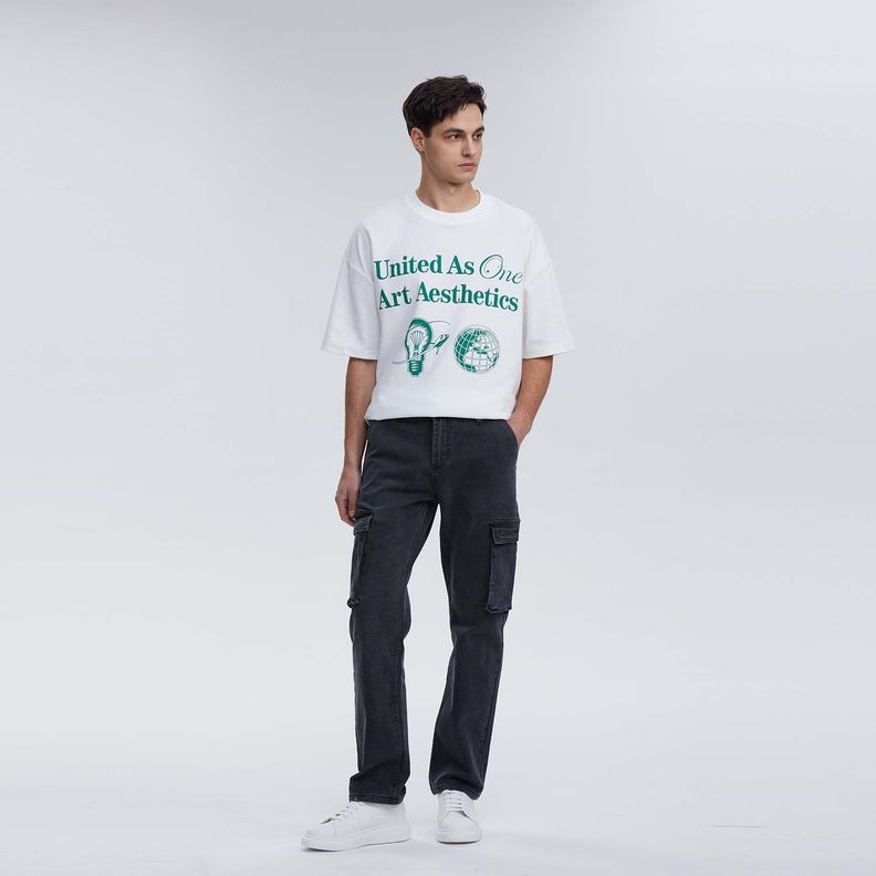 Jeans Hombre Cargo Lavado Gris Oscuro-3