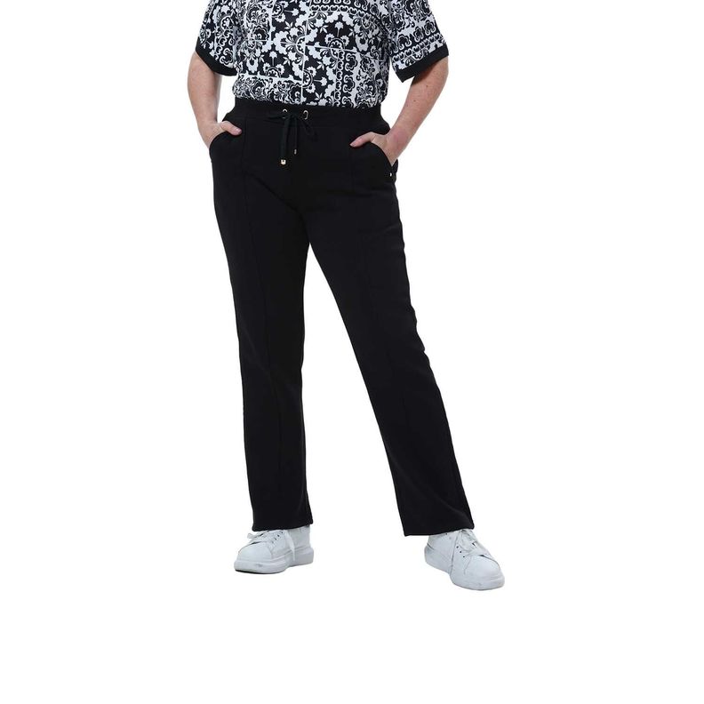 Pantalón Buzo Mujer Clásico Flare Negro Fashion's Park-0