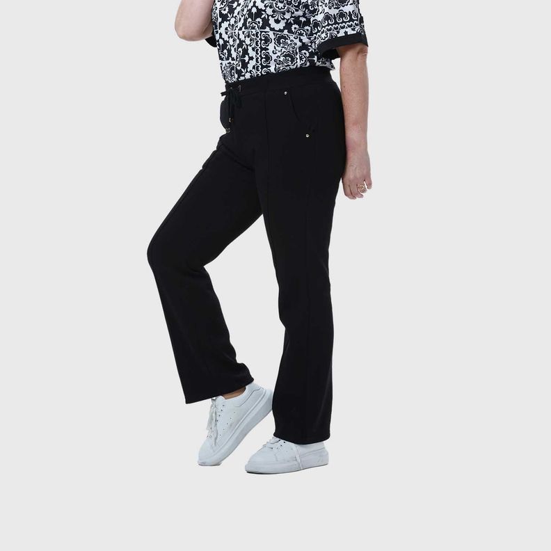 Pantalón Buzo Mujer Clásico Flare Negro Fashion's Park-1