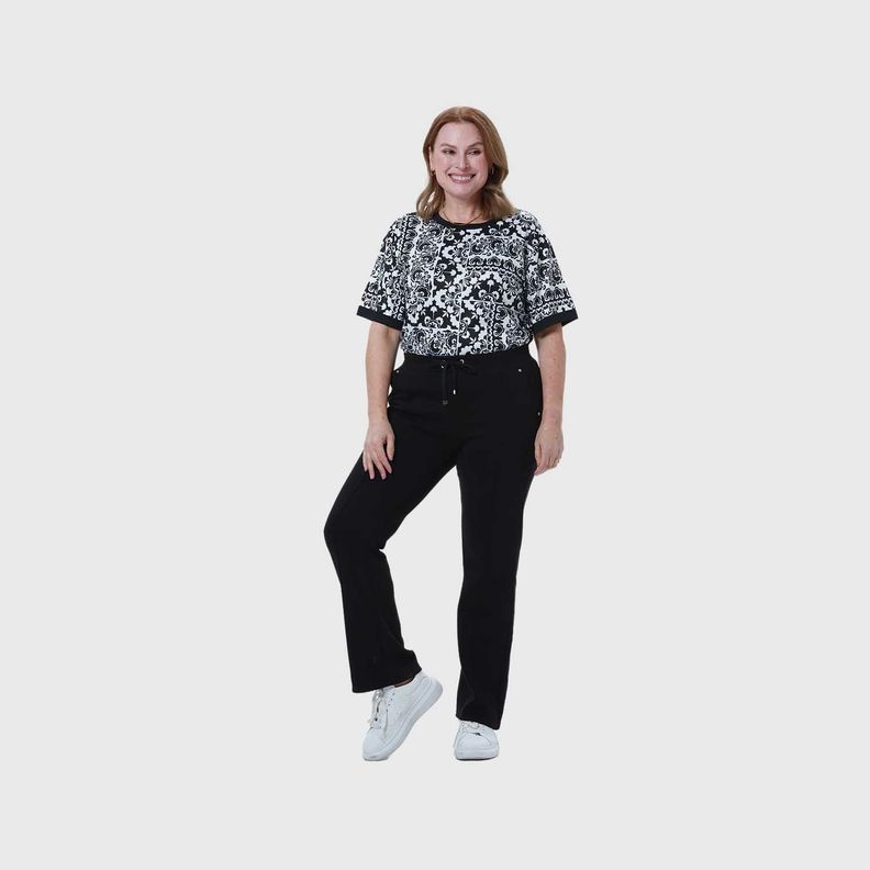 Pantalón Buzo Mujer Clásico Flare Negro Fashion's Park-3