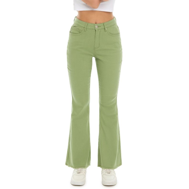 Jeans Mujer Flare Monse Verde Musgo Fashion's Park-0
